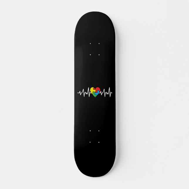 Skateboard Jour de la Sensibilisation sur l'autisme de l'auti (Devant)