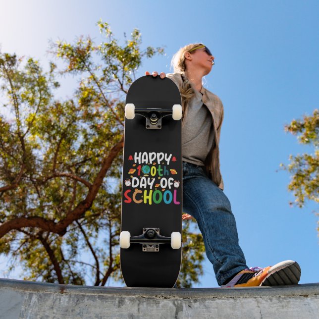 Skateboard Joyeux 100e Jour d'École Enseignant Élève (Extérieur 1)