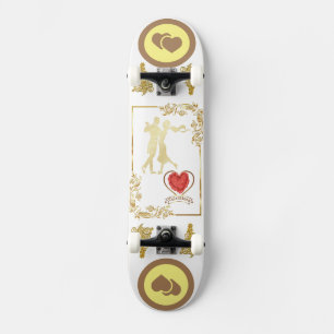 Skateboard Joyeux Couples Danse Valentines conception vectori