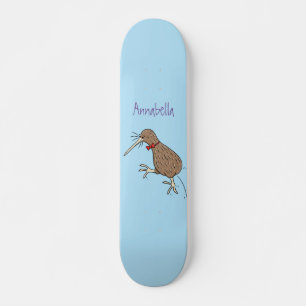 Skateboard Joyeux kiwi de saut avec dessin de cravate arc