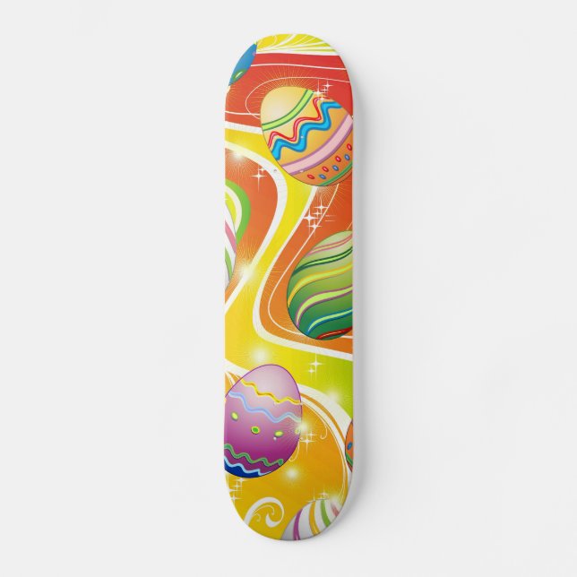 Skateboard Joyeux Oeufs de Pâques Design ornemental (Recto)