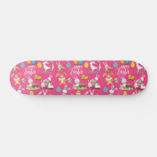 Skateboard Joyeux Pâques, Amusants Souhaits De Lapin Et Oeufs