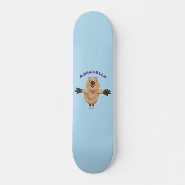 Skateboard Joyeux sauter quokka dessin animé (Devant)
