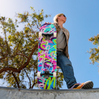 Skateboard Joyful Colors Modern Abstract 