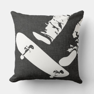 Skateboard Jump – Urban Action Grey Look Kissen