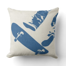 Skateboard Jump – Urban Blue & White Denim Look