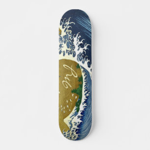 Skateboard Kaijo no Fuji Hokusai vague Kanagawa boisé art