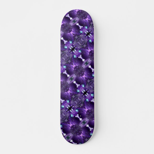 Skateboard Kaleidoscope Purple Abstrait Fractal Psychedélique (Devant)