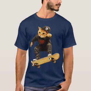 Skateboard Katze T - Shirt
