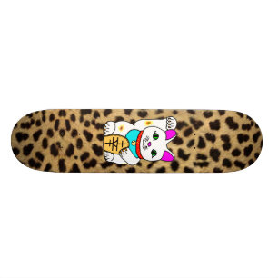 Skateboard Kawaii Rave Lucky Chat Maneki Neko