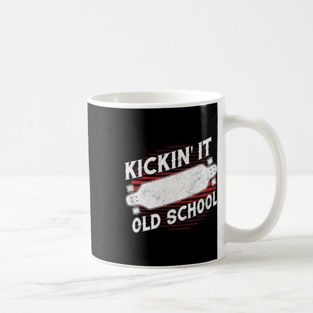 Skateboard Kickin 'It Old School Longboard Vintage Kaffeetasse (Rechts)