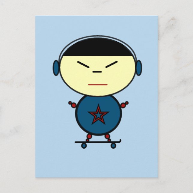 Skateboard Kid Postkarte (Vorderseite)