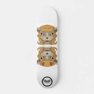 Skateboard Kitty diable ange animal mignon illustration