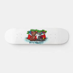 Skateboard Kitty et chiot, Happy XMas