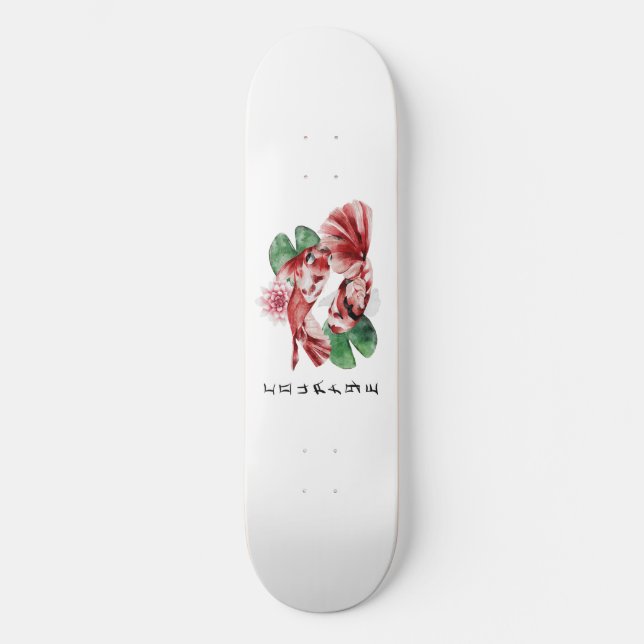 Skateboard Koi Fish Style japonais Script Art oriental (Recto)