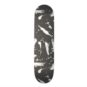 Skateboard La brosse blanche noire artistique frotte la