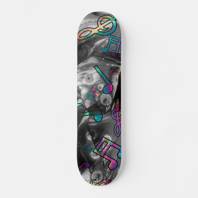Skateboard La musique note la planche à roulettes (Recto)