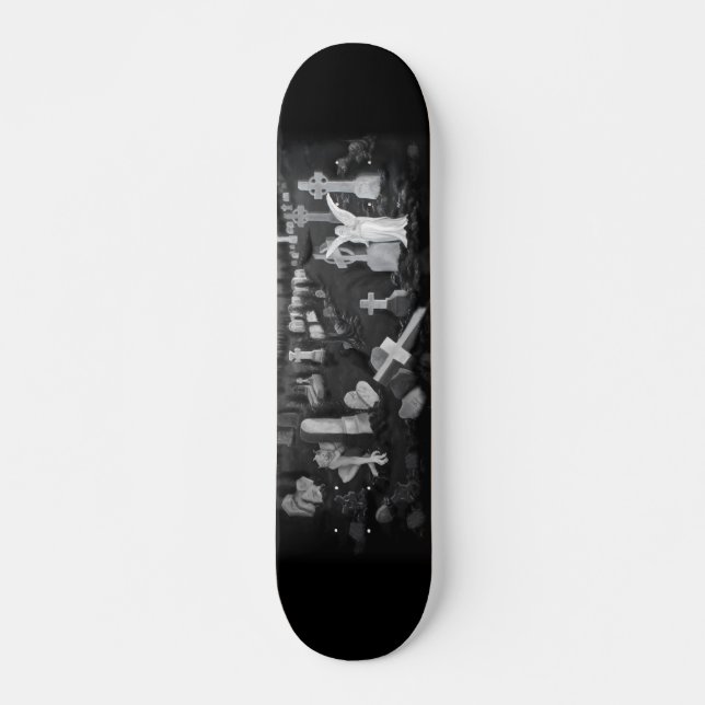 Skateboard La nuit sur le cimetière - Angel avec Diable (Devant)