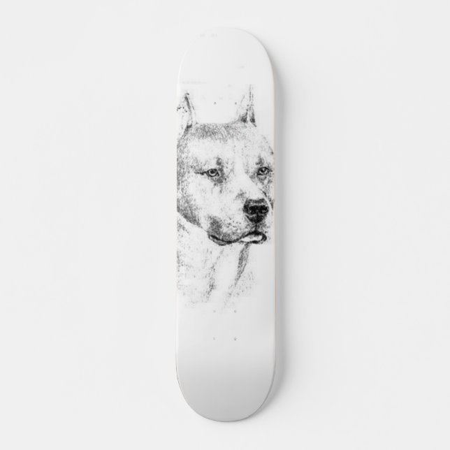 Skateboard La planche à roulettes fatiguée de Pitbull (Devant)