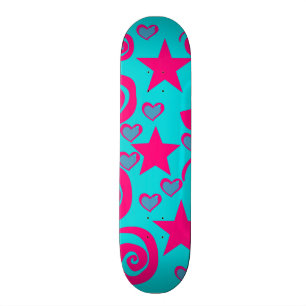 Skateboard La rose indien bleue turquoise Girly tient le