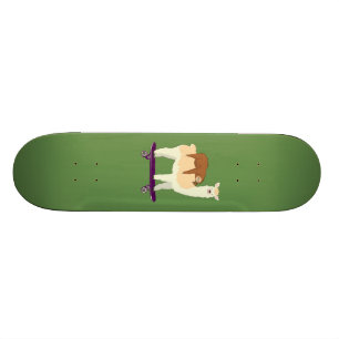 Skateboard Lama faisant de la planche à roulettes mignon ave