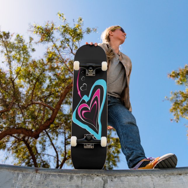 Skateboard L'amour est une trace de coeurs (Extérieur 1)