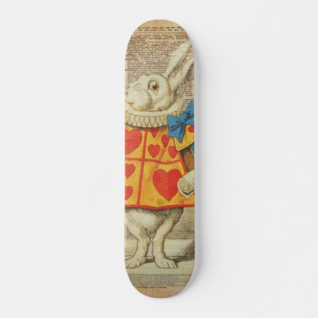 Skateboard Lapin blanc Alice dans l'illustration de cru du (Devant)