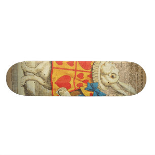 Skateboard Lapin blanc Alice dans l'illustration de cru du