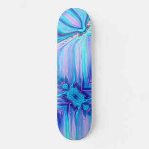 Skateboard L'art Abstrait bleu rose d'Ombre