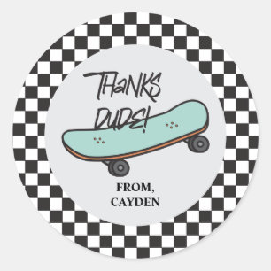 Skateboard Lass uns loslegen Geburtstag Danke Gefa Runder Aufkleber