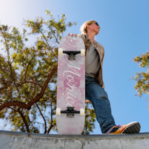Skateboard lavande rose vif Abstraite parties scintillant bla