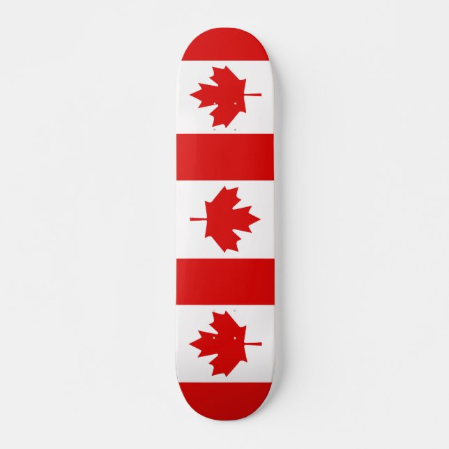 Skateboard Le drapeau de la Feuille d'érable du Canada (Devant)