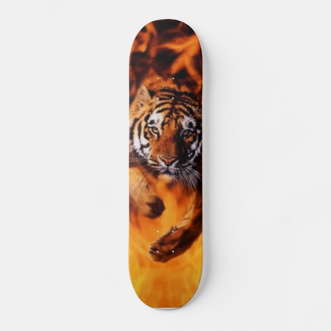 Skateboard Le feu et tigre (Recto)