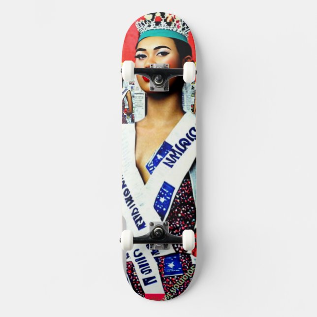 Skateboard Le journal Mache "Miss Îles Salomon" (Recto)