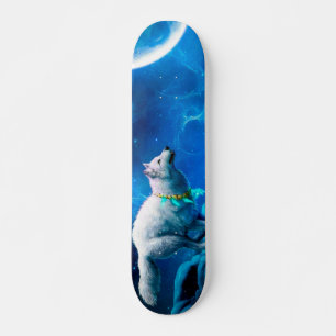 Skateboard Le loup indien et la pleine lune
