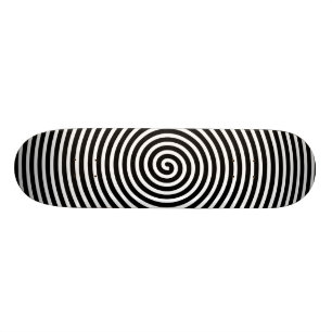 Skateboard Le résumé a hypnotisé le blanc noir