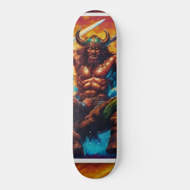 Skateboard Le roi barbare combat (Recto)