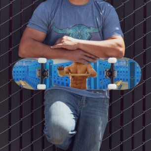 Skateboard Le SlipperyJoe homme musclé torse nu abs poitrine 
