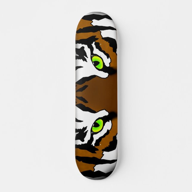 Skateboard Le tigre observe la planche à roulettes (Devant)