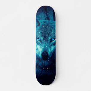 Skateboard Le visage du loup dans la forêt de imaginaire som