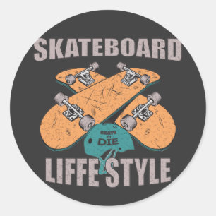 Skateboard-Lebensstil Retro-Skateboarding Runder Aufkleber