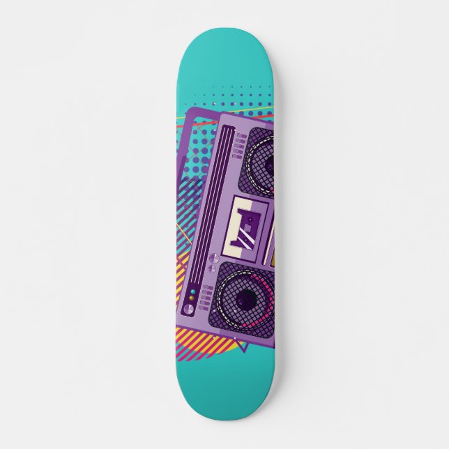 Skateboard Lecteur de radio portable Funky 80s, boombox (Devant)
