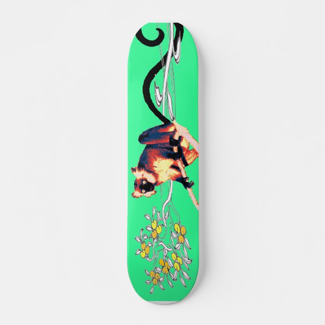 Skateboard lemurboard noir vert (Devant)