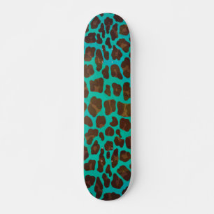 Skateboard Léopard Brown et Turquoise