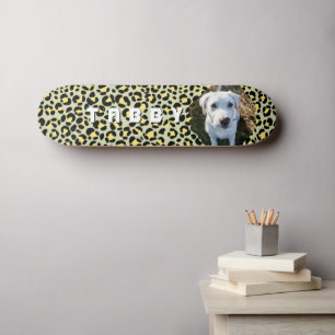 Skateboard Leopard Yellow Black Dog Photo personnalisée