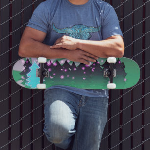 Skateboard Les arbres de Noël dans les tons verts
