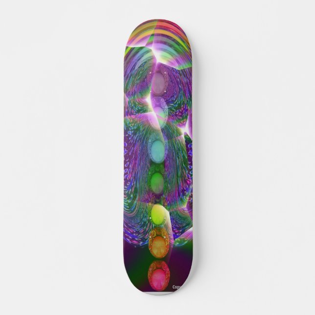 Skateboard Les chakras vivants (Devant)