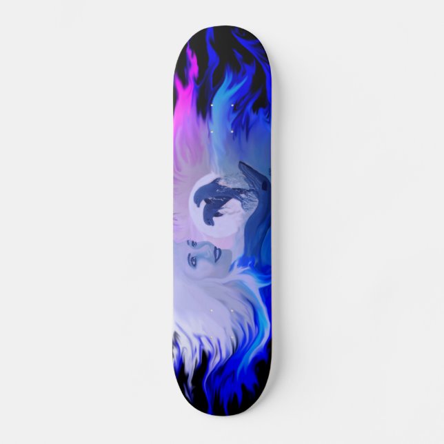 Skateboard Les dauphins au clair de lune (Recto)