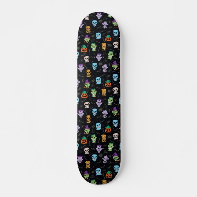 Skateboard Les monstres d'Halloween font des visages effrayan (Devant)
