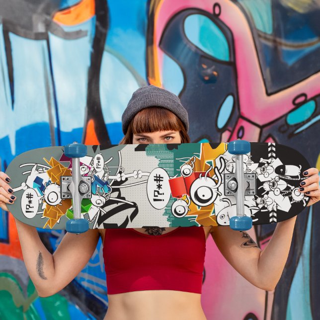 Skateboard Les royaumes Abstraits de la jungle de béton (Créateur téléchargé)